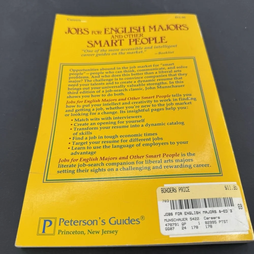 Jobs for English Majors and Other Smart People Softcover John Munschauer 1991